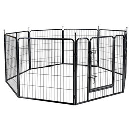 Flamingo Hundelaufstall Zecta für Welpen und kleine Rassen aus Metall Schwarz – Bild 1 von 6
