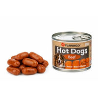 Produktbild von Flamingo Hundeleckerli Mini Würstchen mit Rind für erwachsene Hunde ohne Zucker und ohne Farb- & Aromastoffe 120 g