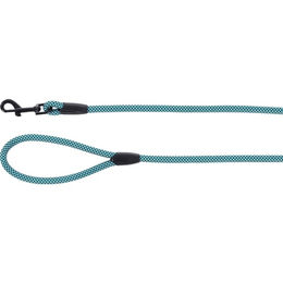 Produktbild von Flamingo Hundeleine Eros Blau aus Nylon mit matt schwarzen Beschlägen 300 cm x 10 mm - 3 m