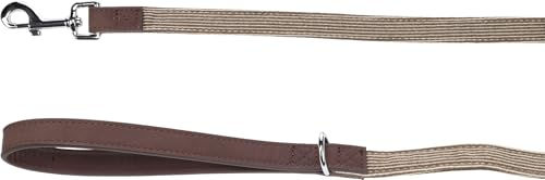 Flamingo Hundeleine Führleine aus Kunstleder und Nylon in Hellbraun mit verchromtem Karabiner 1,3m x 20mm - 1,3 m – Bild 1 von 2
