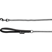 Produktbild von Flamingo Hundeleine Kettenleine mit Neopren-Griff in Schwarz aus Nylon und wasserabweisendem Material - 100 cm