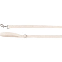 Produktbild von Flamingo Hundeleine Lago beige 130cm aus Naturmaterial mit verchromtem Karabinerhaken - 130 cm