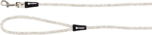 Flamingo Hundeleine Lago weiß/schwarz 130cm mit verchromtem Karabinerhaken - 130 cm – Bild 1 von 2