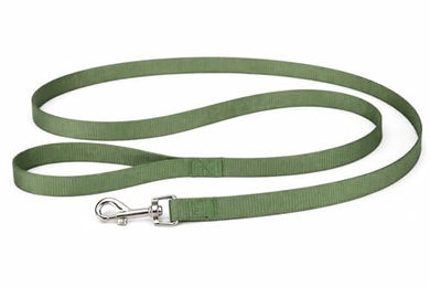 Flamingo Hundeleine Ziggi Khaki aus Nylon mit Karabinerhaken 130 cm x 2 cm – Bild 1 von 3