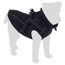 Flamingo Hundemantel Dexter wasserabweisend Polyester dunkelblau schwarz Rückenlänge 50 cm – Bild 1 von 1
