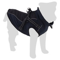 Produktbild von Flamingo Hundemantel Dexter wasserabweisend Polyester dunkelblau schwarz Rückenlänge 50 cm