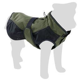 Flamingo Hundemantel Eisberg Wintermantel Kaki Dunkelblau Rückenlänge 35 cm wasserabweisend und reflektierend – Bild 1 von 4