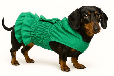 Flamingo Hundemantel Esther Grün Wintermantel aus Polyester mit wasserabweisender Funktion und weichem Fleece Rückenlänge 30 cm – Bild 1 von 3