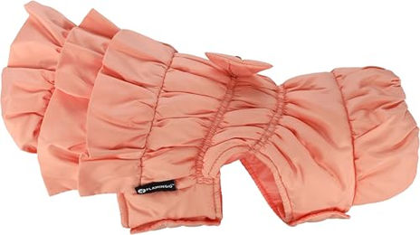Flamingo Hundemantel Esther Lachsrosa Winter Mantel aus Polyester mit wasserabweisender Funktion und weichem Fleece Rückenlänge 25 cm – Bild 1 von 4