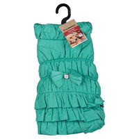 Produktbild von Flamingo Hundemantel Esther Winter Grün mit Fleece und wasserabweisender Oberfläche Rückenlänge 35 cm