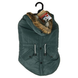 Flamingo Hundemantel Kimo Wintermantel grün wasserabweisend mit Fleece-Innenfutter Größe S 40 cm Rückenlänge – Bild 1 von 5