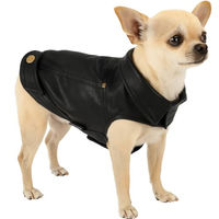 Produktbild von Flamingo Hundemantel Sancho Schwarz aus Kunstleder wasserabweisend Rückenlänge 20 cm