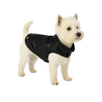 Produktbild von Flamingo Hundemantel Sancho Schwarz aus Kunstleder wasserabweisend Rückenlänge 25 cm