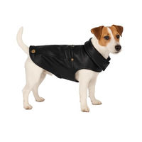 Produktbild von Flamingo Hundemantel Sancho Schwarz aus Kunstleder wasserabweisend Rückenlänge 30 cm