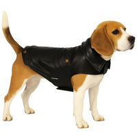 Produktbild von Flamingo Hundemantel Sancho Schwarz aus Kunstleder wasserabweisend Rückenlänge 40 cm