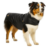 Produktbild von Flamingo Hundemantel Sancho Schwarz aus Kunstleder wasserabweisend Rückenlänge 55 cm
