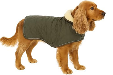 Flamingo Hundemantel Ushi Winter Mantel wasserabweisend Polyester Größe M Khaki – Bild 1 von 8
