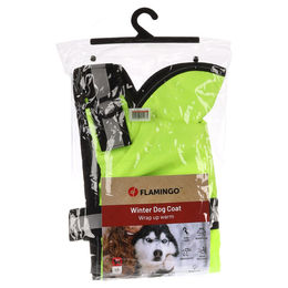 Flamingo Hundemantel Winter Eisbär Fluo Gelb Größe M mit Rückenlänge 45 cm wasserdicht und winddicht – Bild 1 von 5
