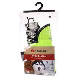 Flamingo Hundemantel Winter Eisbär Fluo Gelb wasserdicht mit Rückenlänge 20 cm – Bild 1 von 6