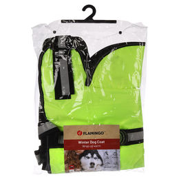 Flamingo Hundemantel Winter Eisbär Fluo Gelb XXXL mit Rückenlänge 65 cm wasser- und winddicht – Bild 1 von 6