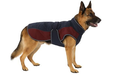 Flamingo Hundemantel Winter Eisberg Dunkelblau und Bordeaux 4XL wasserabweisend aus Polyester – Bild 1 von 4