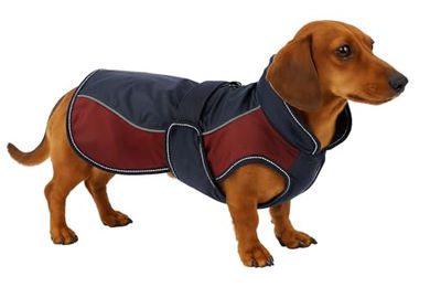 Flamingo Hundemantel Winter Eisberg Dunkelblau und Bordeaux XS 30cm wasserabweisend aus Polyester – Bild 1 von 7