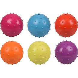 Flamingo Hundenspielzeug Gummi Ball mit Schelle Bunt 7 cm - 7 cm – Bild 1 von 1