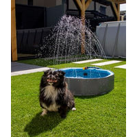 Produktbild von Flamingo Hundepool Sprinkle mit Wasserstrahl aus Kunststoff Blau Grau 120 x 120 x 30 cm