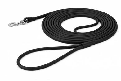 Flamingo Hundeschleppleine aus Biothane in Schwarz mit 10m Länge - 10 m – Bild 1 von 4