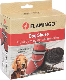 Flamingo Hundeschuhe Kajan Pfotenschuhe aus Neopren rot Größe L wasserabweisend – Bild 1 von 3