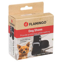 Produktbild von Flamingo Hundeschuhe Laky Pfotenschuhe wasserabweisend Polyester Schwarz Größe S