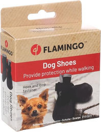 Flamingo Hundeschuhe Magna Pfotenschuhe Schwarz Größe S aus Polyester wasserabweisend 2 Stück – Bild 1 von 5