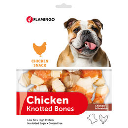 Flamingo Hundesnack Chick'n Knotted Bone Kauknochen mit hohem Fleischanteil Huhn 400 g - 400 g – Bild 1 von 3