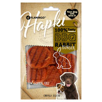 Produktbild von Flamingo Hundesnack Hapki BBQ Burger mit Kaninchen glutenfrei und sensitive 85 g