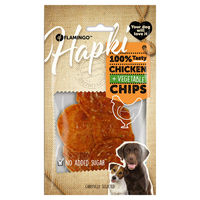 Produktbild von Flamingo Hundesnack Hapki Chips mit Huhn und Gemüse, hoher Fleischanteil, ohne Zuckerzusatz, 85 g
