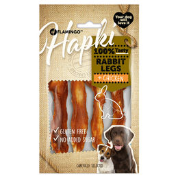 Flamingo Hundesnack Hapki Kaninchenpfote mit Huhn glutenfrei ohne Zuckerzusatz 85 g – Bild 1 von 5