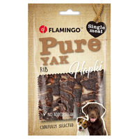 Produktbild von Flamingo Hundesnack Hapki Rippe mit Yak Herz Monoprotein ohne Zucker 100 g