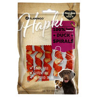 Produktbild von Flamingo Hundesnack Hapki Spirale mit Ente getreidefrei und glutenfrei 85 g