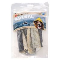 Produktbild von Flamingo Hundesnack Nature Lachshaut lang glutenfrei und ohne Zucker 50 g