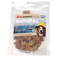 Produktbild von Flamingo Hundesnack Nature Lachswürfel aus Trockenfleisch glutenfrei und ohne Konservierungsstoffe 75 g