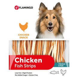 Flamingo Hundesnack Trockenfleisch Huhn und Fisch glutenfrei und ohne Zucker 400 g - 400 g – Bild 1 von 2