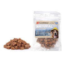 Produktbild von Flamingo Hundesnack Trockenfleisch Kabeljau und Lachs glutenfrei ohne Zucker 75 g