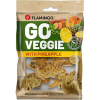 Produktbild von Flamingo Hundesnack Veggie Dino Ananas glutenfrei und vegan Zahnpflege-Snack 120g - 8 x 15 g