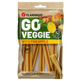Flamingo Hundesnack Veggie Stick Ananas Vegan Glutenfrei Ohne Zucker 78 g - 6 x 78 g – Bild 1 von 4