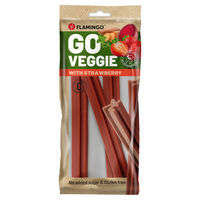 Produktbild von Flamingo Hundesnack Veggie Stick Erdbeere Vegan Glutenfrei Ohne Zucker 150 g - 3 x 150 g
