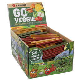 Produktbild von Flamingo Hundesnack Veggie Stick mit Erdbeere, Ananas & Apfel vegan und glutenfrei - 2,47 kg