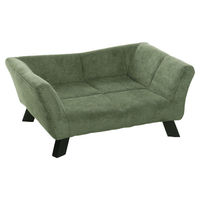 Produktbild von Flamingo Hundesofa und Katzenbett Damario rechteckig grün mit Holzfüßen 62,5 x 43 x 25 cm für kleine Hunde und Katzen