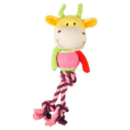 Produktbild von Flamingo Hundespielzeug aus Plüsch mit Tennisball und Quietschfunktion, bunt, 25 cm hoch