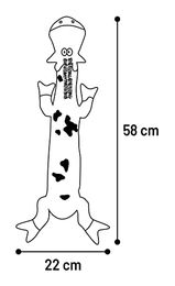 Produktbild von Flamingo Hundespielzeug Bellu Kuh weiß schwarz mit Squeaker 22x58x9cm