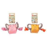 Produktbild von Flamingo Hundespielzeug Britty Elefant Plüschspielzeug mit Seil für Welpen Rosa 22x8,3cm